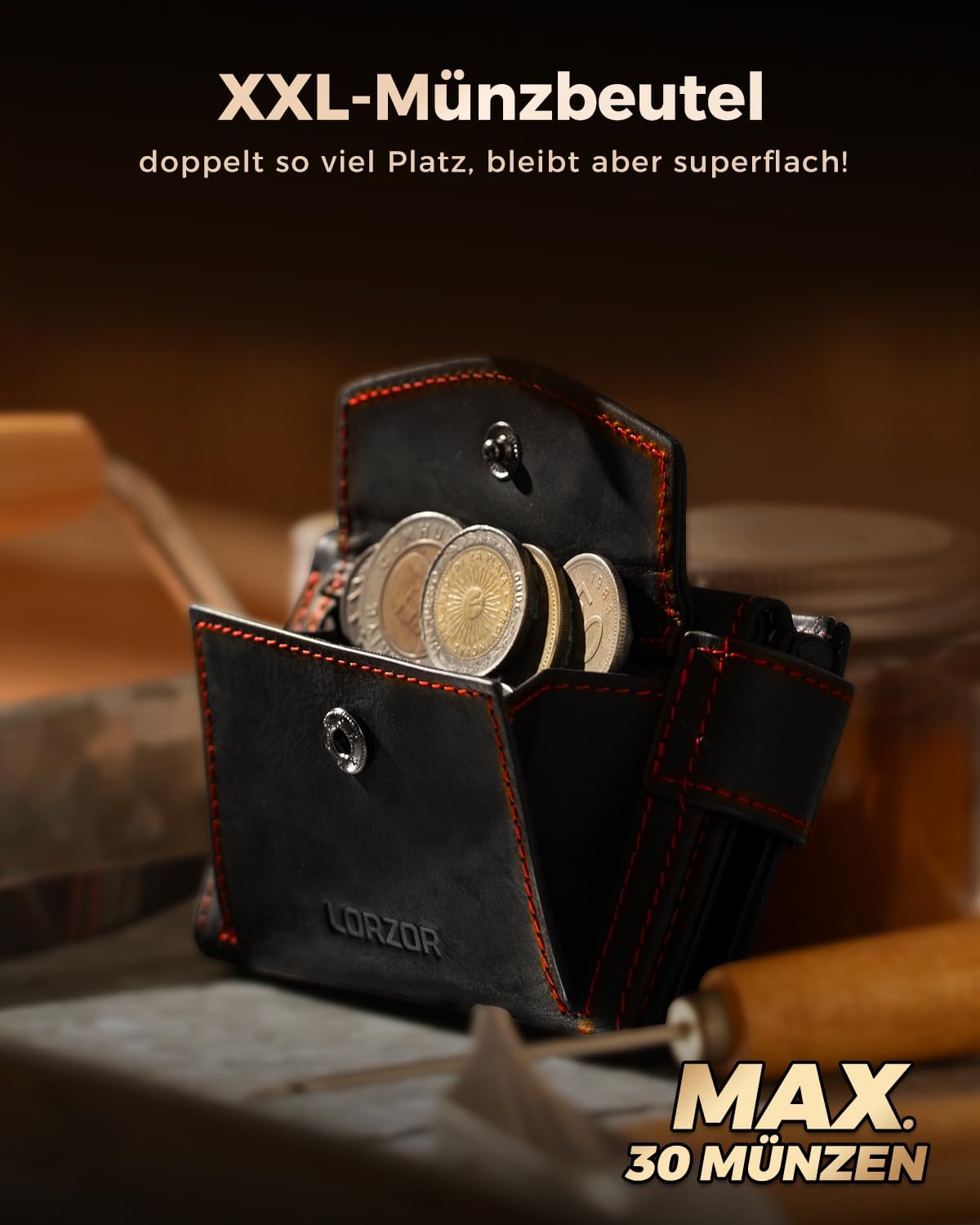 Detalle 2 de LORZOR Kartenetui XXL Münzfach