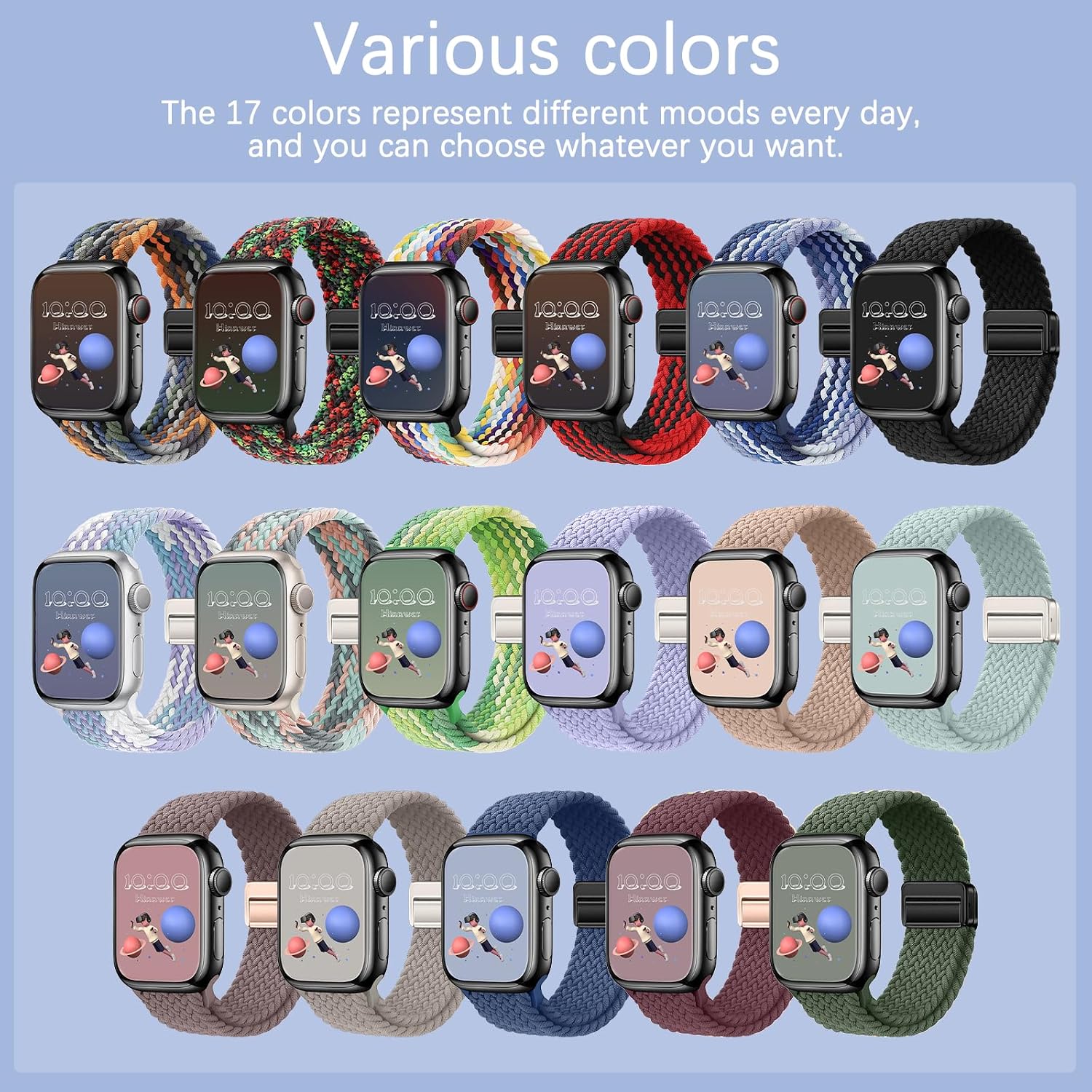 Thumbnail 5 de Hinnwer Nylon Magnetic Strap for Apple Watch 38–42mm (Midnight Blue)