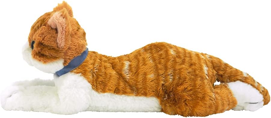 Detalle de サンレモン ひざねこ チャシロ S P-7822 猫のぬいぐるみ、縞模様とゴールドアイ