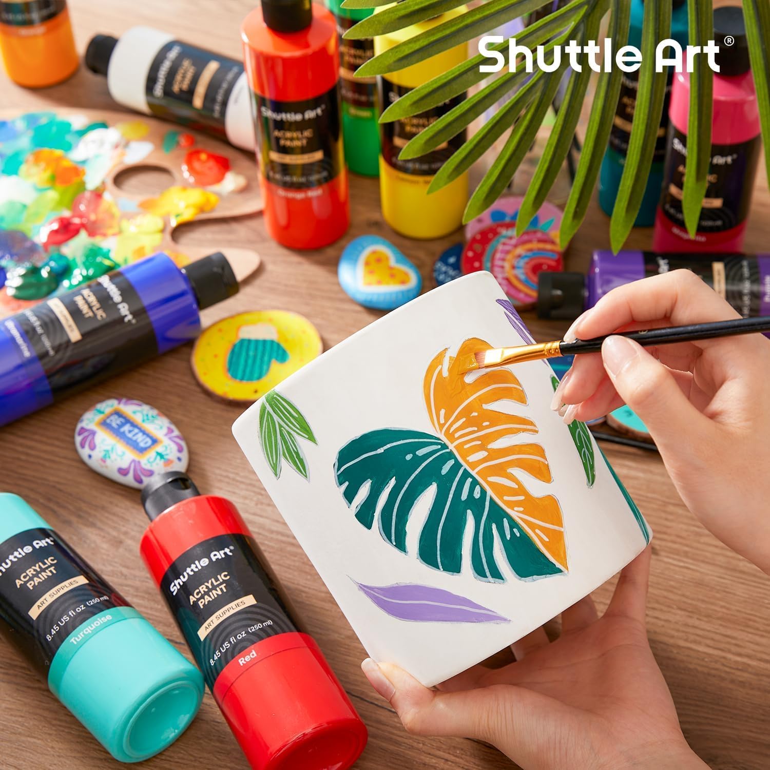 Thumbnail 5 de Shuttle Art Acrylic Paint Set – 24 colours acrylic paints (250ml each) for canvas, wood, ceramic and crafts