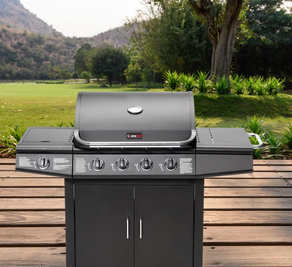 Detalle de CosmoGrill Pro Deluxe 5 gas BBQ