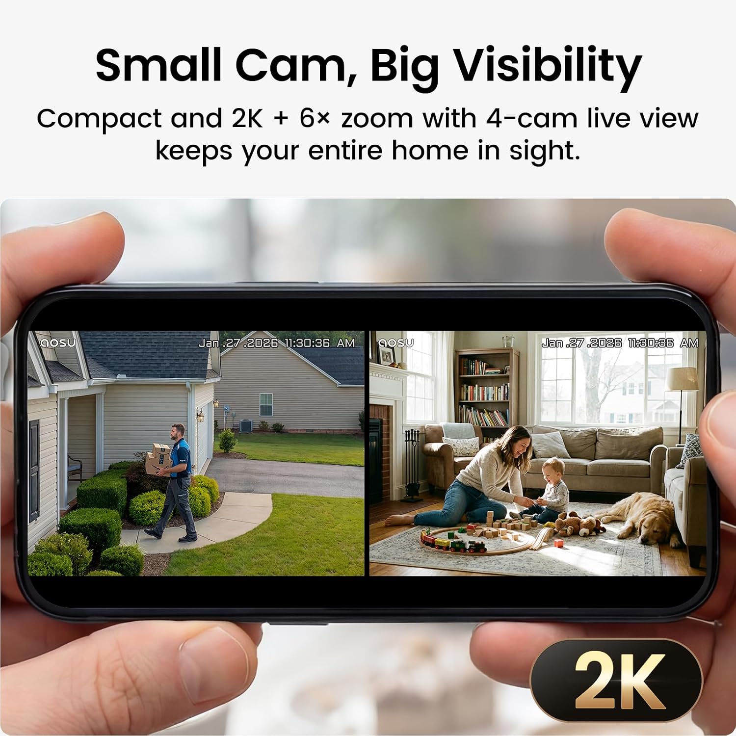 Thumbnail 5 de aosu 2K Wireless Security Cameras Kit (2-Cam) with aosuBase 2.0