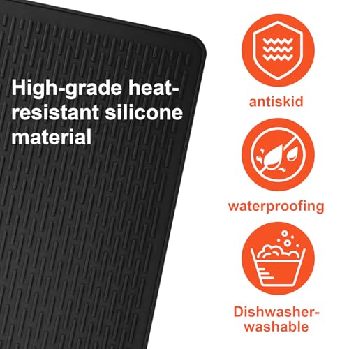 Detalle de QUIIEOSKIA 70.5 x 50.5 cm Silicone Stove Top Cover – Induction Hob Protector Mat