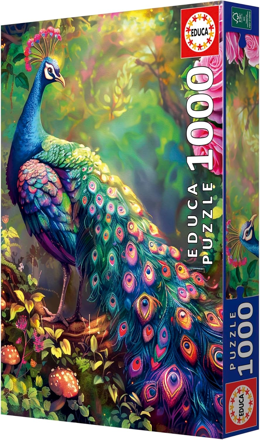 Thumbnail 4 de Educa Puzzle 1000 pièces pour adultes – Jardin de Paon (48 x 68 cm, dès 14 ans)