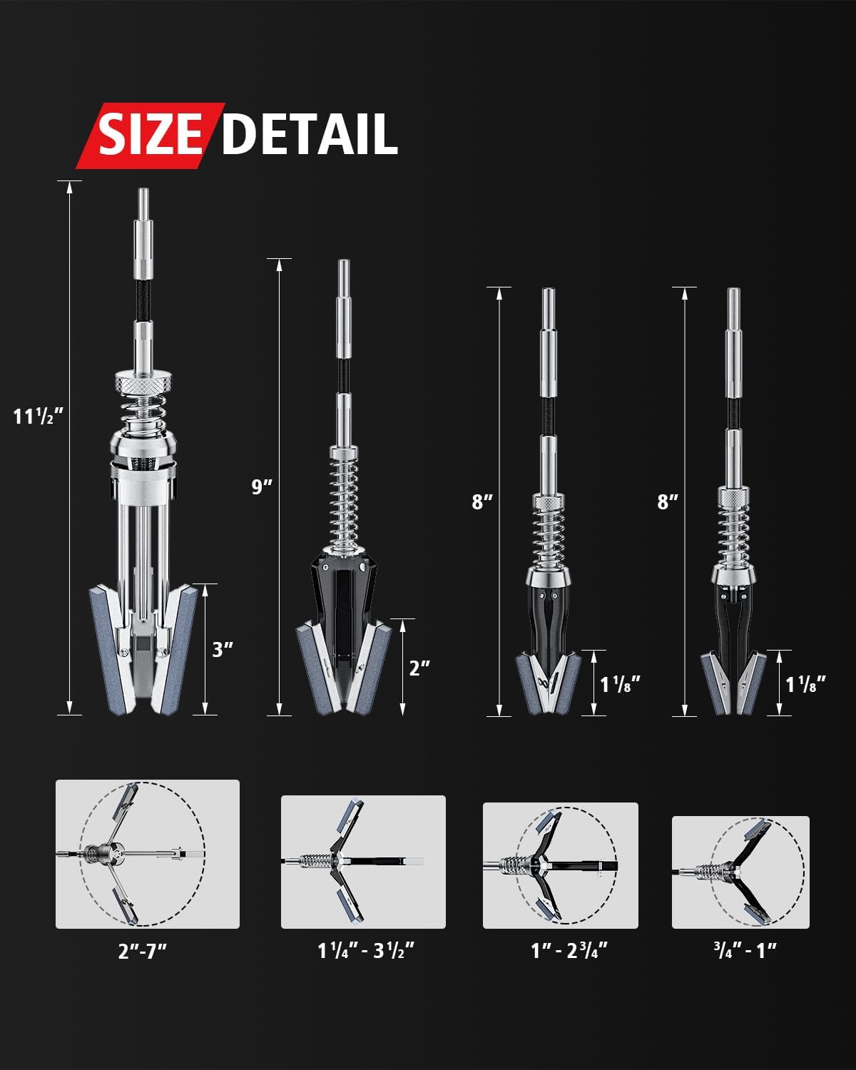 Detalle de Kolvoii Engine Cylinder Hone Tool Set, Adjustable 3/4"–7" Range