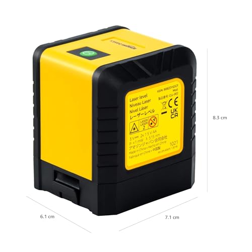 Detalle de Amazon Basics: Livella laser verde a linee incrociate autolivellante, 18 m, staffa magnetica e attacco treppiede
