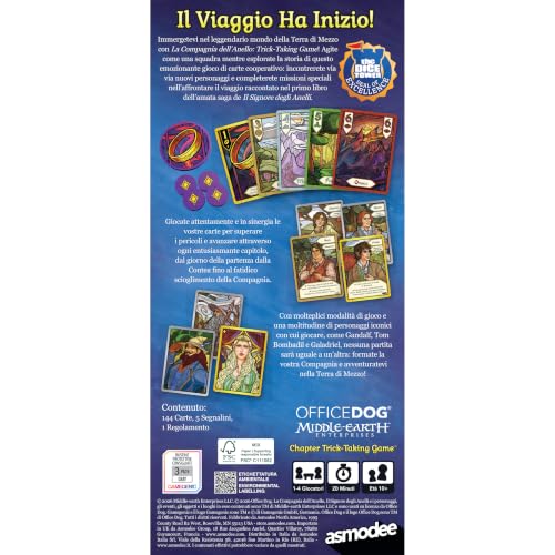 Detalle de Asmodee – LA COMPAGNIA DELL'ANELLO: Trick-Taking Game Collaborativo