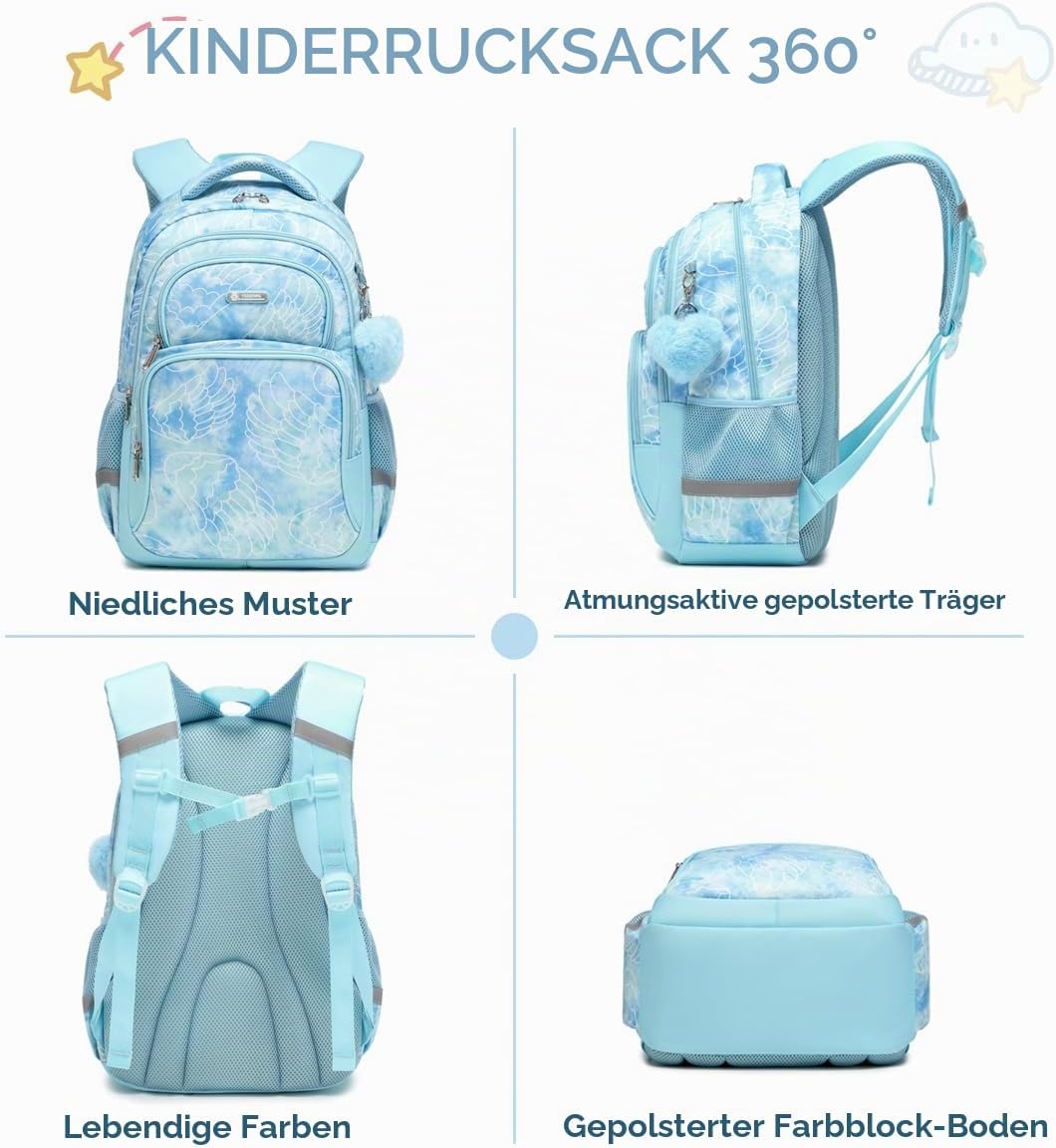 Thumbnail 6 de Cusangel Schulrucksack für Kinder (ab 1.–7. Klasse) mit Brustgurt und großem Stauraum