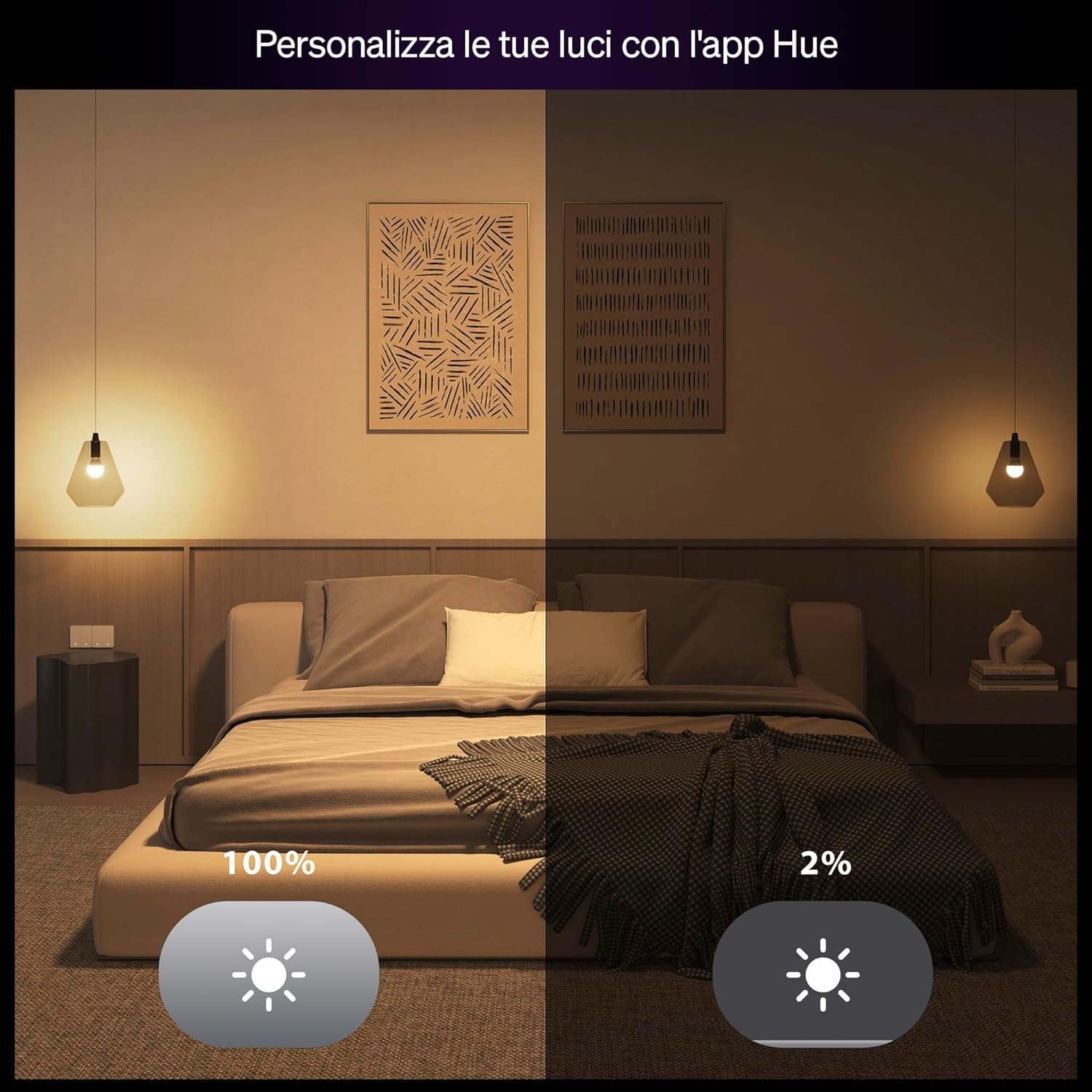 Thumbnail 3 de Philips Hue Essential Smart LED A60 (Confezione da 4) – Lampadine E27 8 W, luci bianche e colorate