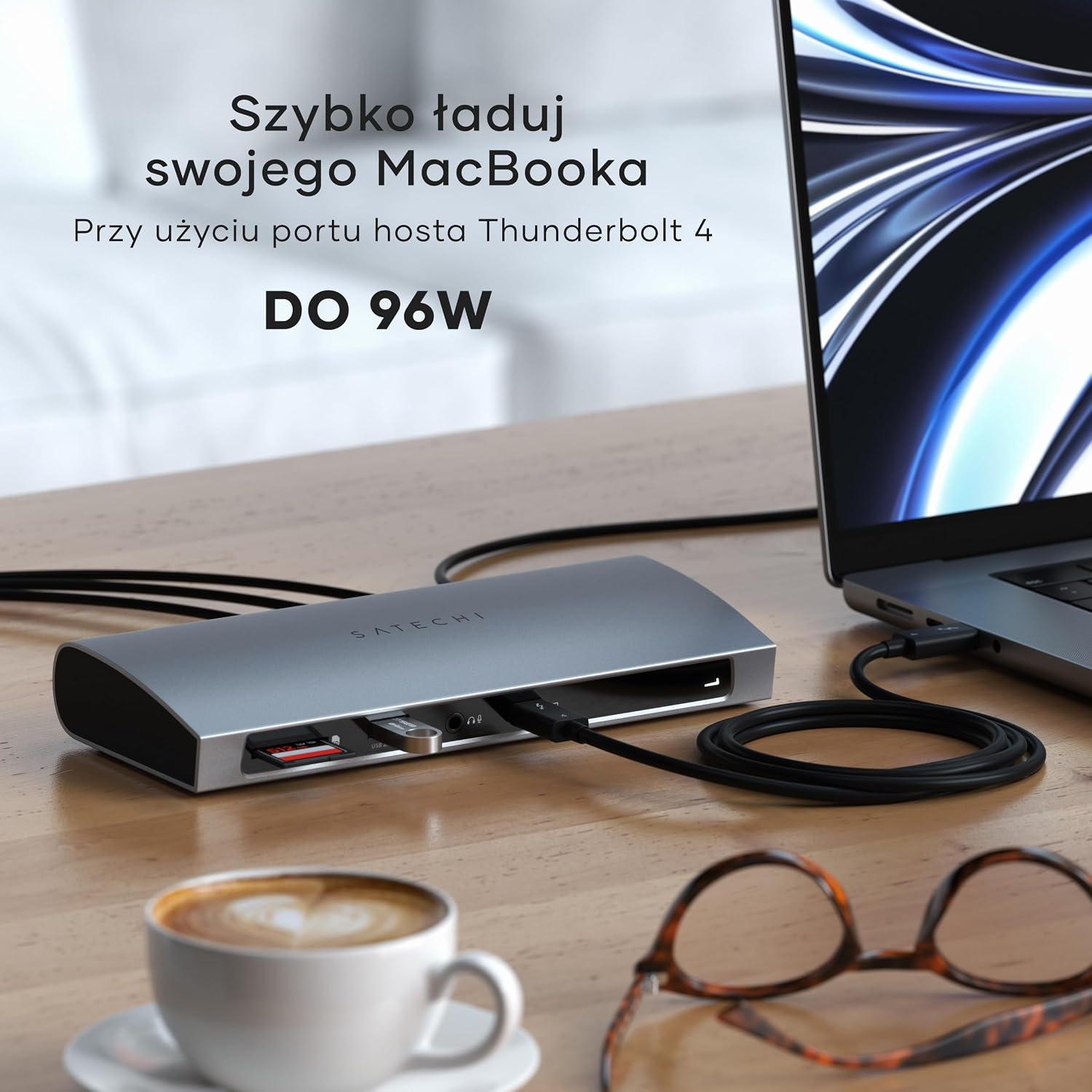 Detalle 2 de SATECHI ST-UCT4DM-EU – stacja dokująca Thunderbolt 4, 12 w 1, 96 W, 40 Gb/s