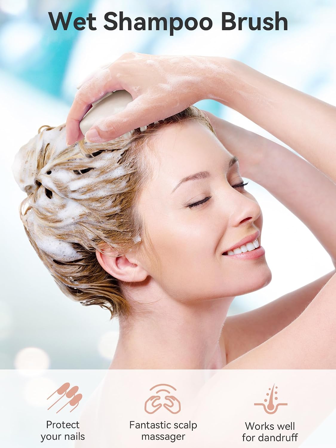 Thumbnail 4 de HEETA Kopfhaut Massagebürste Silikon – Weiche Borsten & integriertes Silikon-Design, für nasses & trockenes Haar