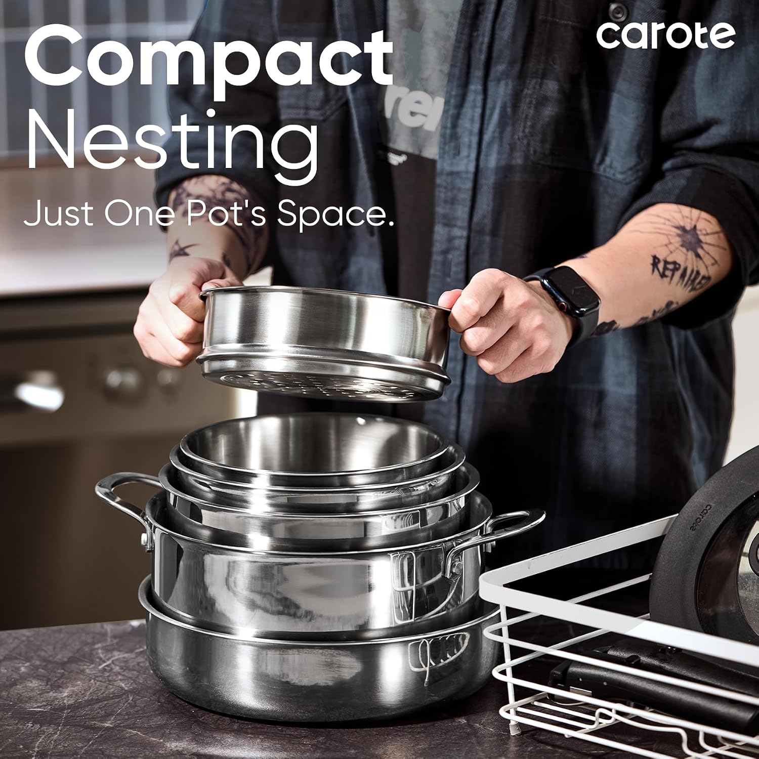 Detalle 2 de CAROTE Stainless Steel Cookware Set