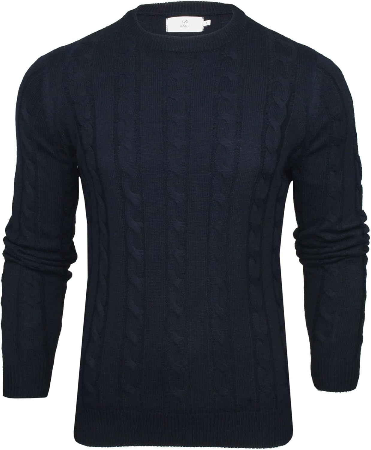 Thumbnail 4 de Xact Men’s Cable Knit Jumper – Crew Neck Pullover with Classic All-Over Cable Pattern