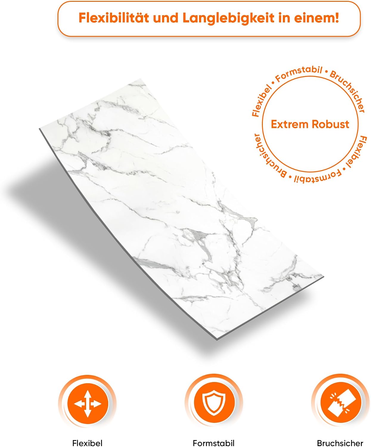 Thumbnail 5 de IZODEKOR Wandpaneele in Marmoroptik (60 x 120 cm) – PVC-Wandverkleidung für Küche & Bad