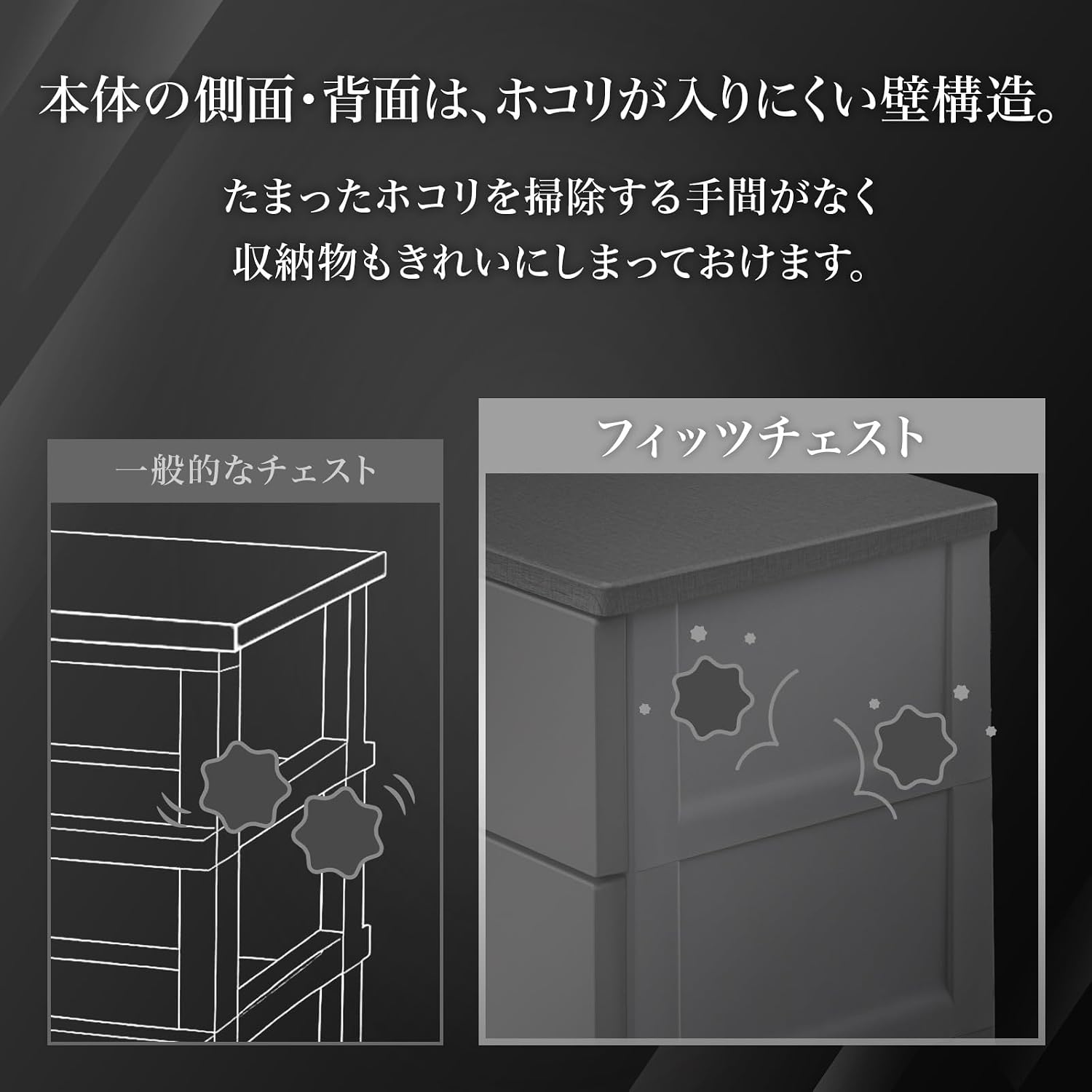 Detalle 2 de 天馬 110016049 フィッツチェスト 4段 幅55cm・グレー 完成品