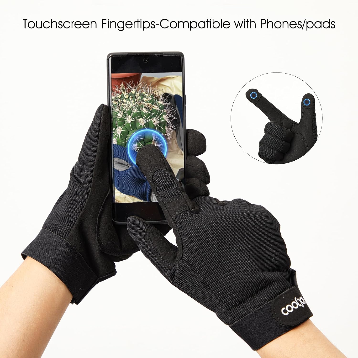 Detalle 2 de COOLJOB Men's Gardening Gloves: Thorn Proof, Synthetic Leather, Touchscreen, XL