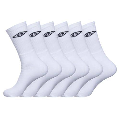 Detalle de Chaussettes Umbro 43-46 Blanc – Lot de 6 en coton, confort quotidien