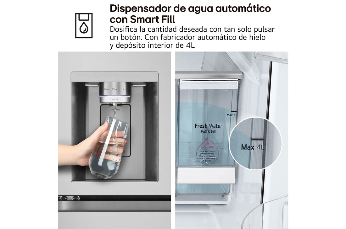 Detalle 2 de GMF961PY3E Frigorífico American Combi 646 L, inox antihuellas