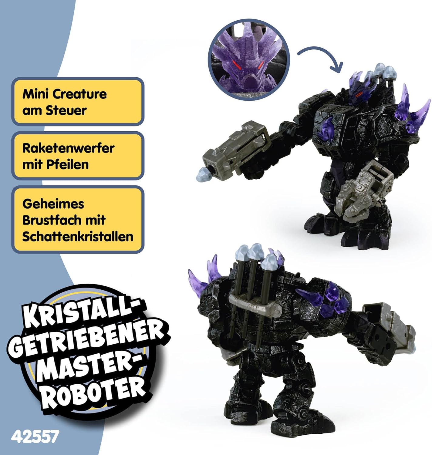 Detalle 1 de SCHLEICH Eldrador Schatten Master-Roboter 42557 mit Mini Creature 17 Teile