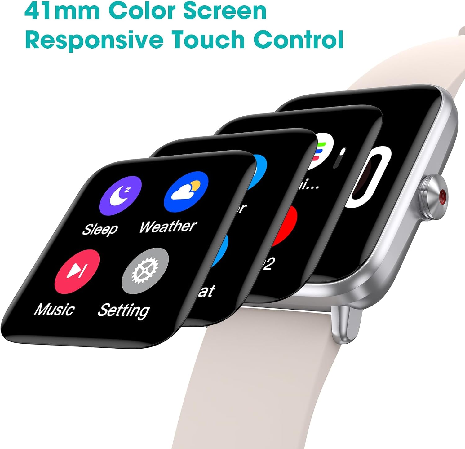 Detalle 1 de Pautios Pedometer Watch with 1.4-Inch Color Touchscreen, Heart Rate and Sleep Tracking