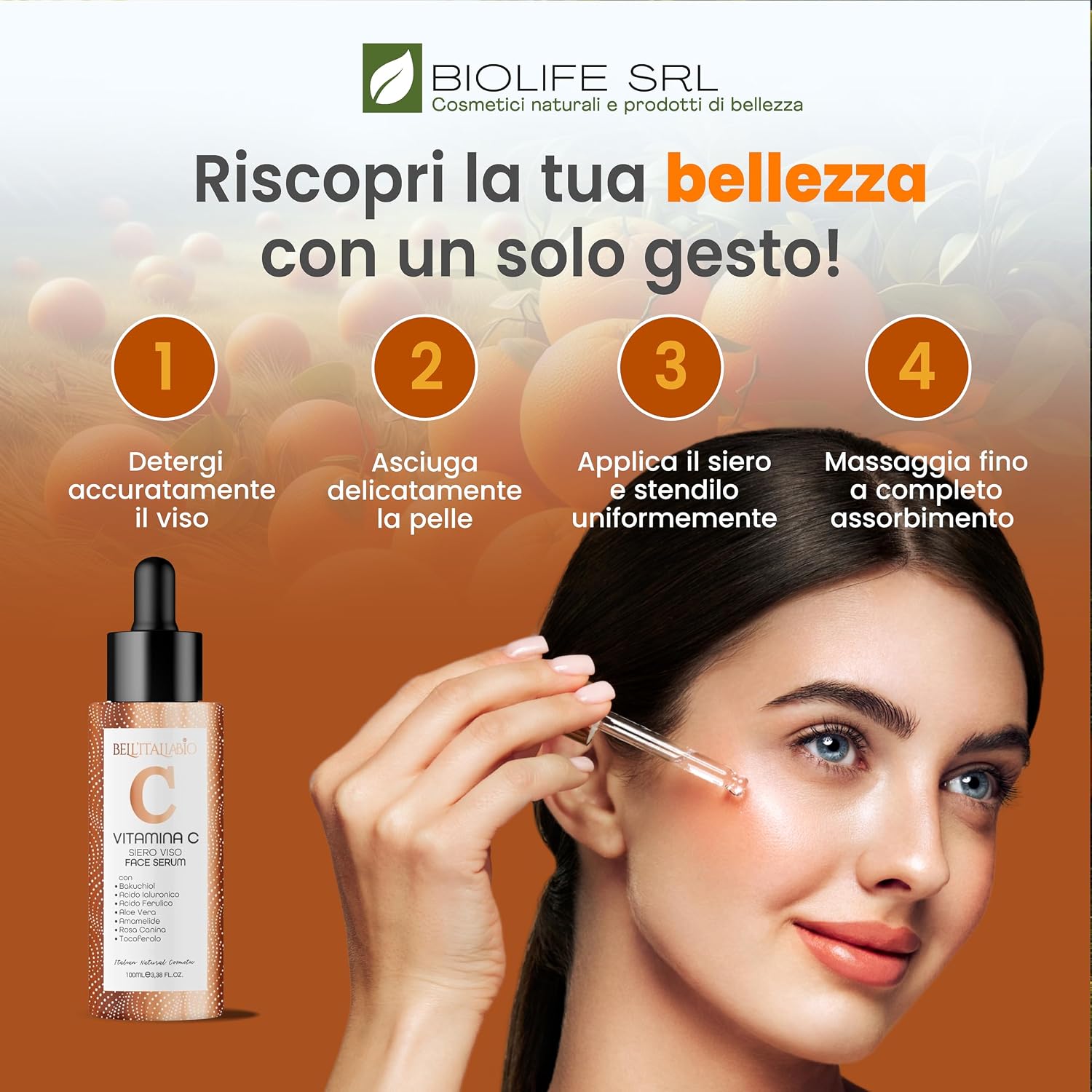 Thumbnail 4 de Bell’Italiabio Vitamina C Siero Viso 100ml 🍊