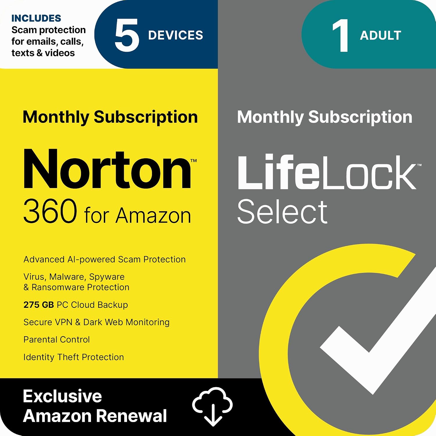 Thumbnail 6 de Norton 360 Deluxe: Antivirus for 5 Devices with AI Scam Protection, VPN, Dark Web Monitoring & 50 GB Cloud Backup