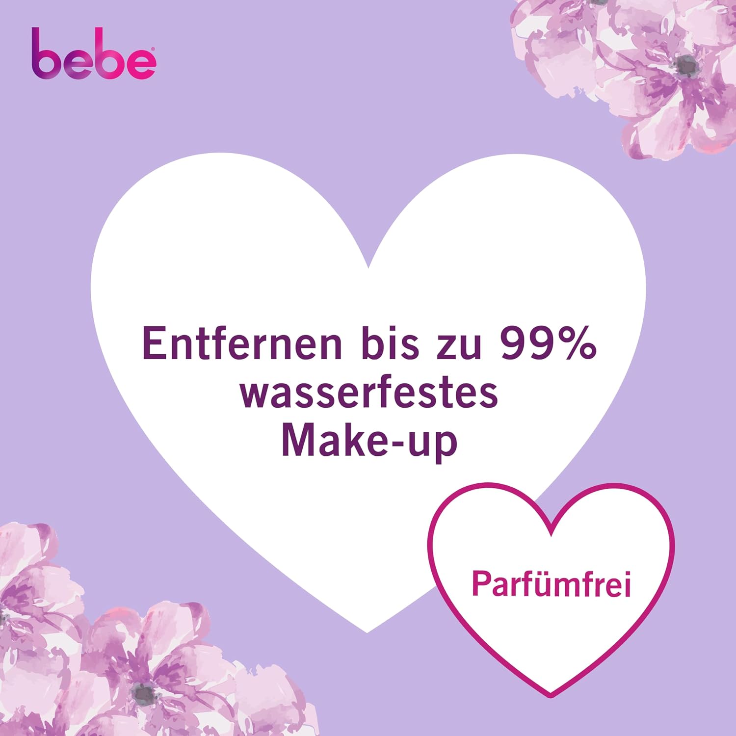 Thumbnail 2 de bebe milde Reinigungstücher (6x25) – Abschminktücher für bis zu 99% wasserfestes Make-up, parfümfrei