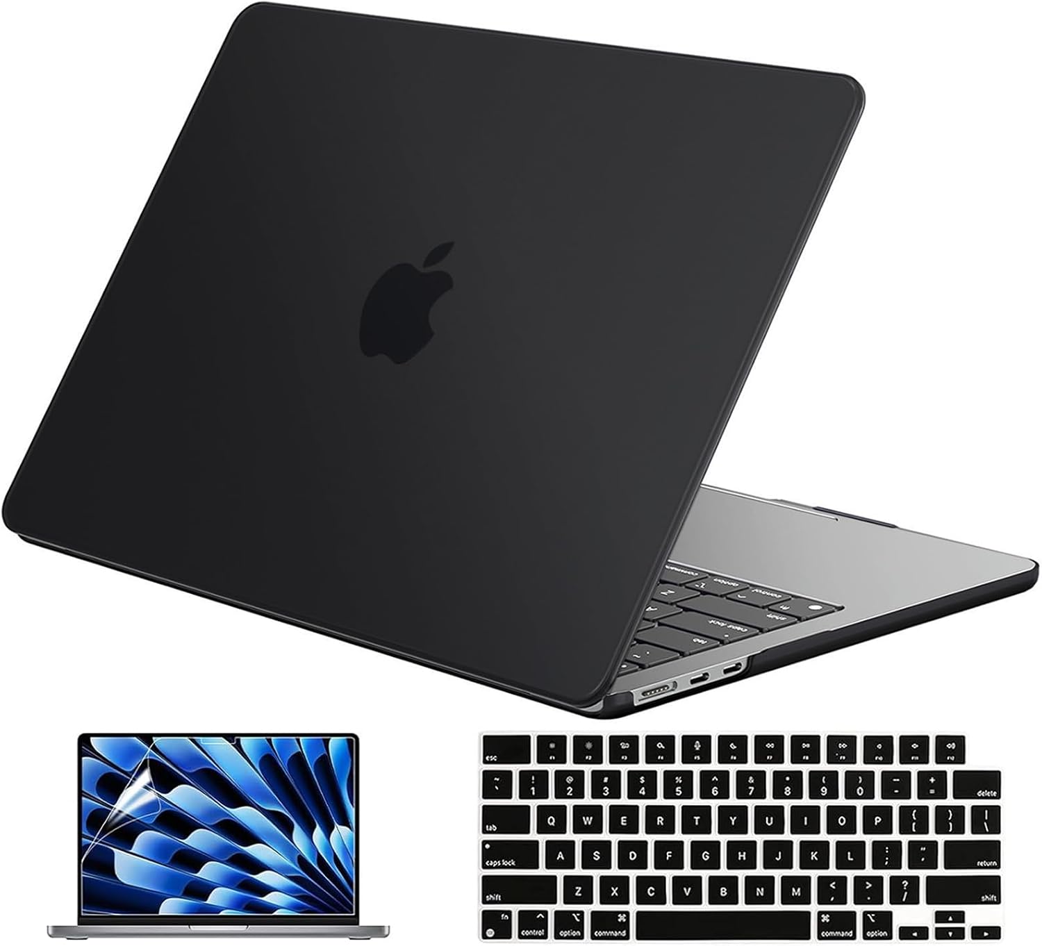 Detalle de EooCoo Matte Black Case for 15-Inch MacBook Air M2–M5