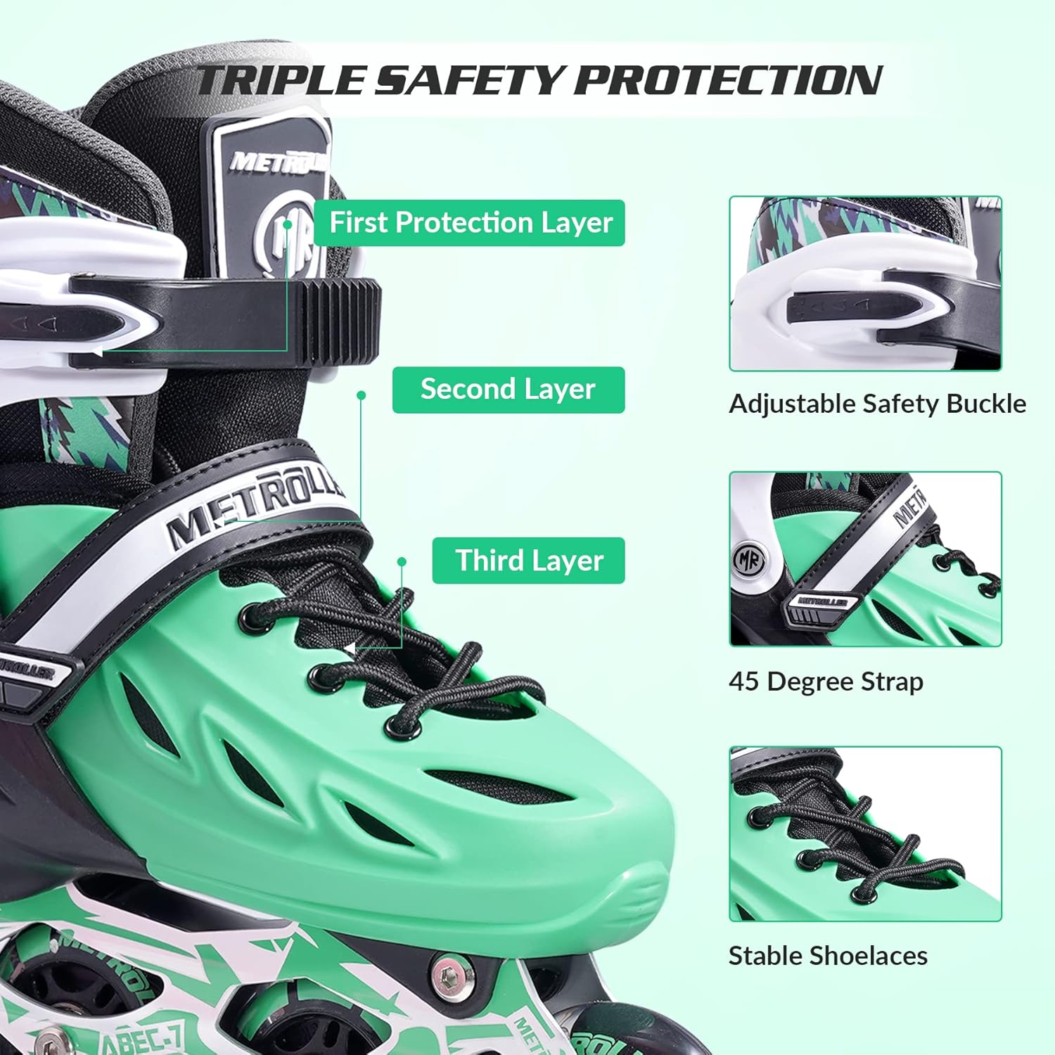 Thumbnail 3 de METROLLER Adjustable Inline Skates with Light-Up Wheels for All Ages