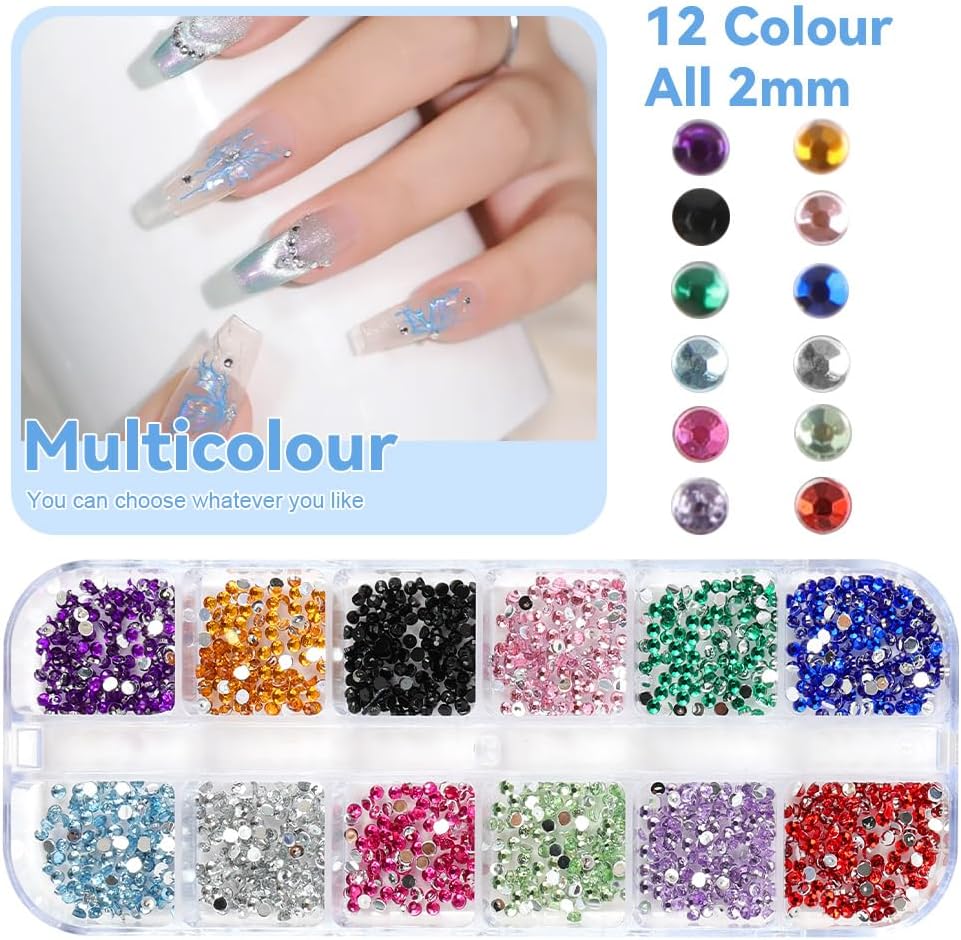Thumbnail 5 de AUYAO Harz Strasssteine 4200Pcs – Strass Kristalle 1,5–3 mm mit Pinzette & Stift für Nagelkunst & DIY