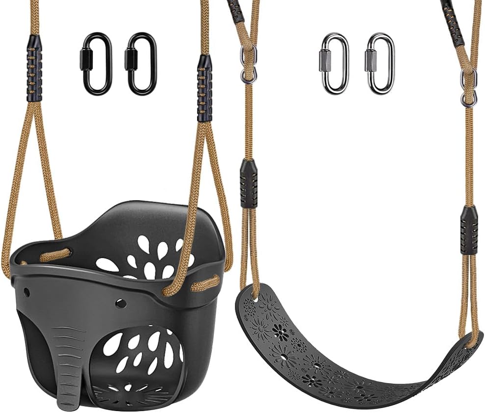 SELEWARE Babyschaukel Set mit 4 Karabinern