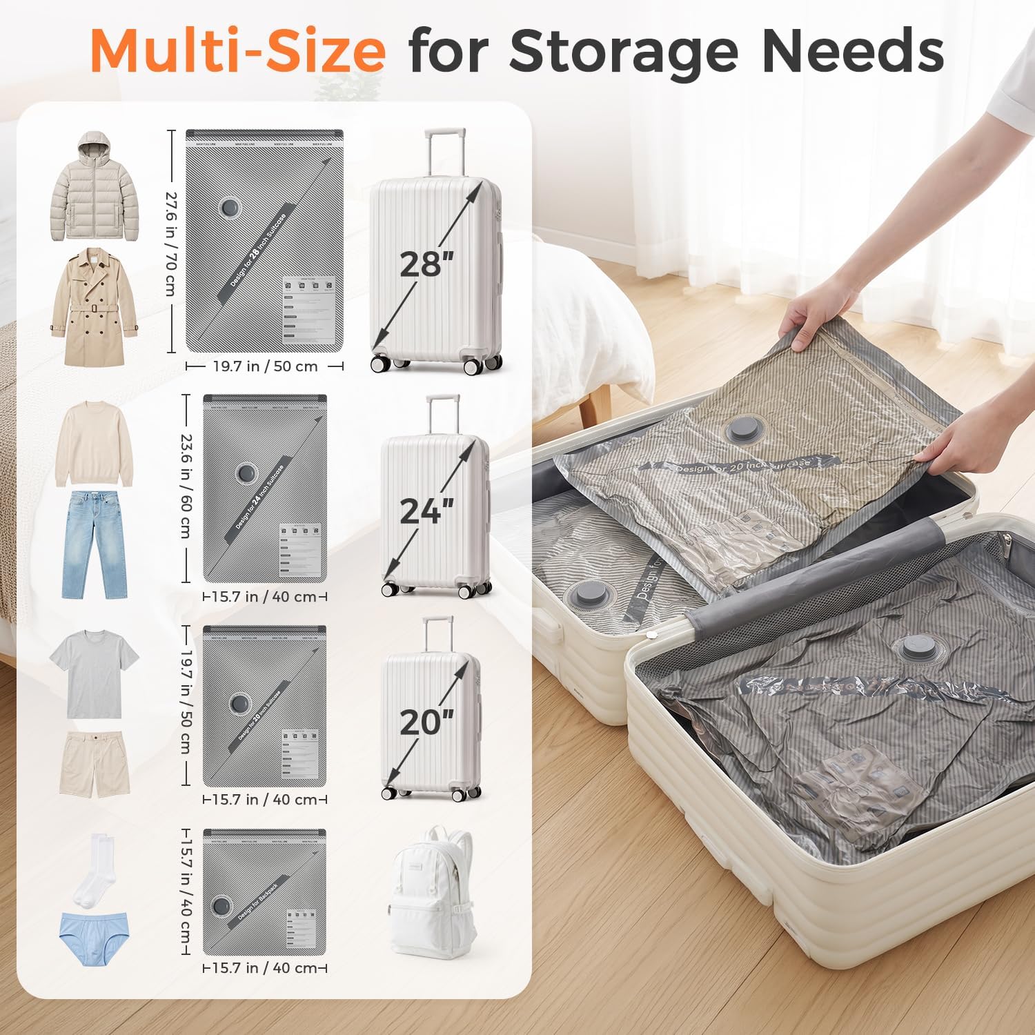 Detalle de BAGAIL Vacuum Storage Bags 24-Pack