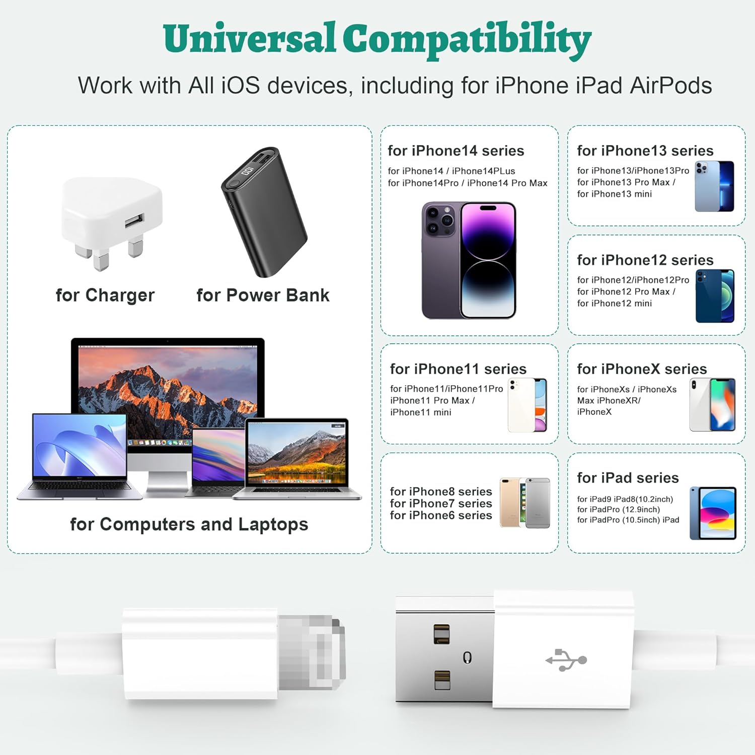 Thumbnail 5 de BSTOEM 3m iPhone charging cable 4-pack