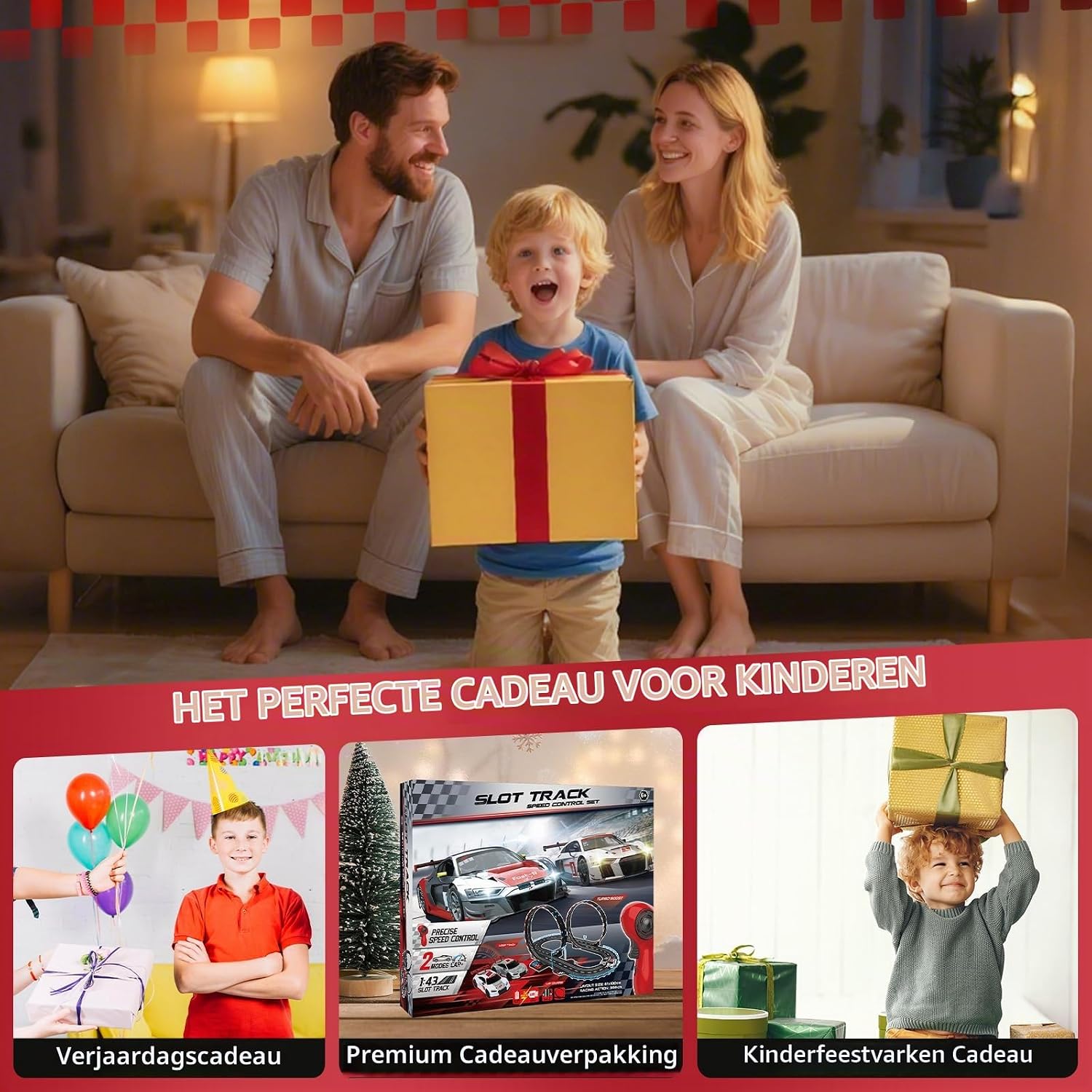 Thumbnail 6 de JONRRYIN Circuit Voiture Electrique pour Enfants racebaan 1:43 met 2 auto's