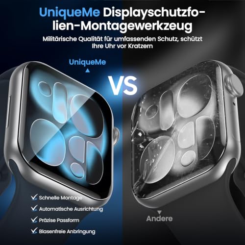 Detalle de UniqueMe EPU Folie für Apple Watch 44/45 mm (Series 9–4) – 1:1 Displayschutz mit Montagewerkzeug