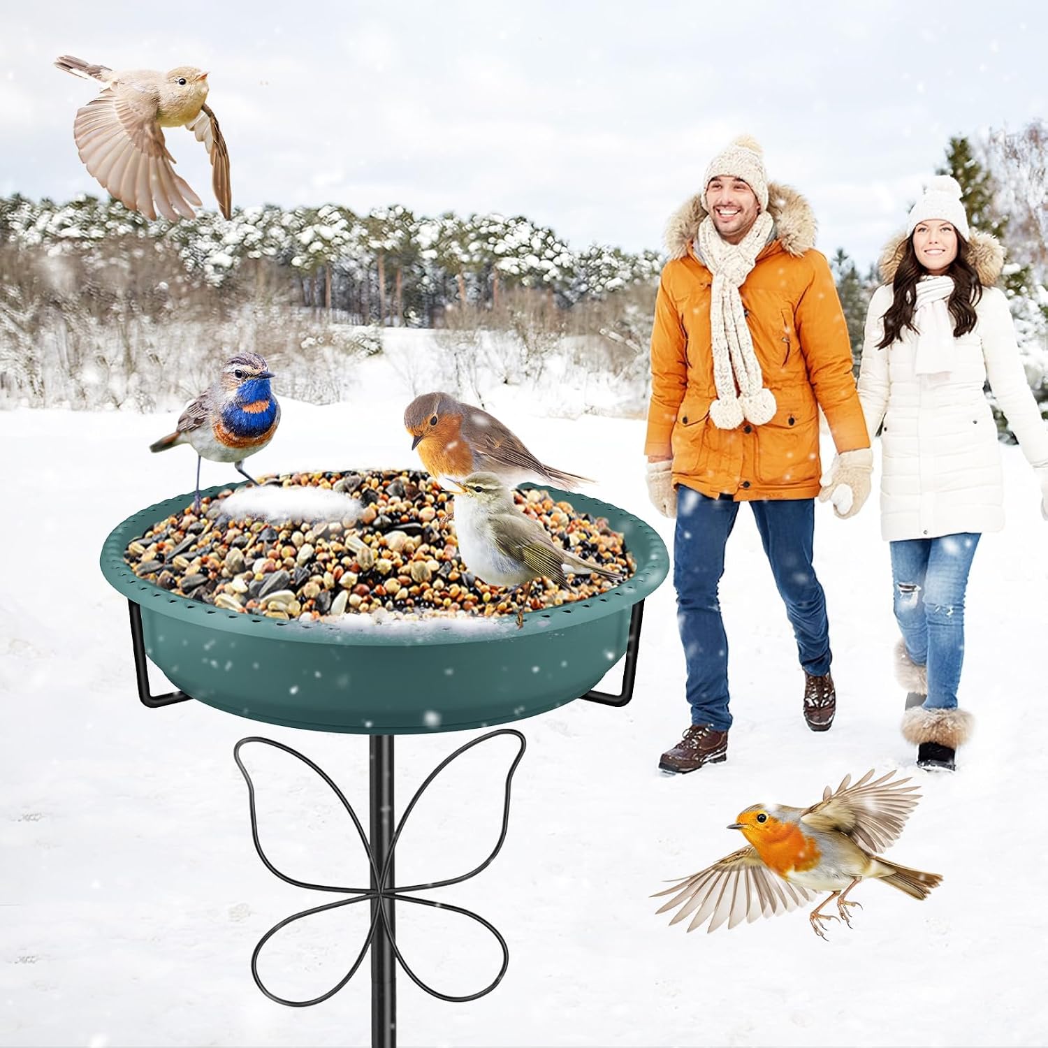 Thumbnail 6 de YOADEHOA Outdoor Bird Bath, 36.8-Inch