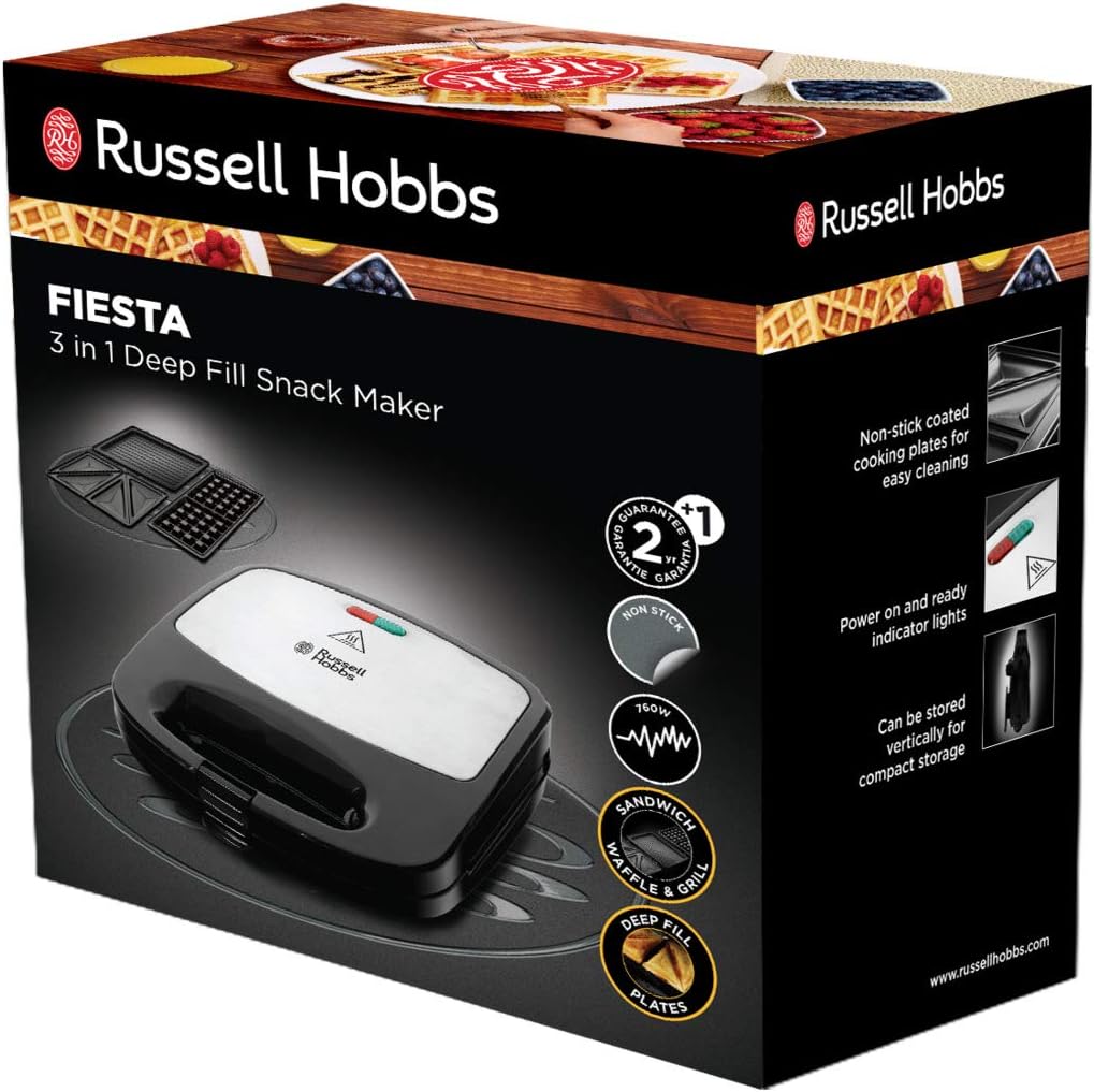 Thumbnail 6 de Russell Hobbs 3-in-1 Multifunktionsgerät 24540-56: Sandwichmaker, Waffeleisen & Kontaktgrill (mit auswechselbaren Platten)