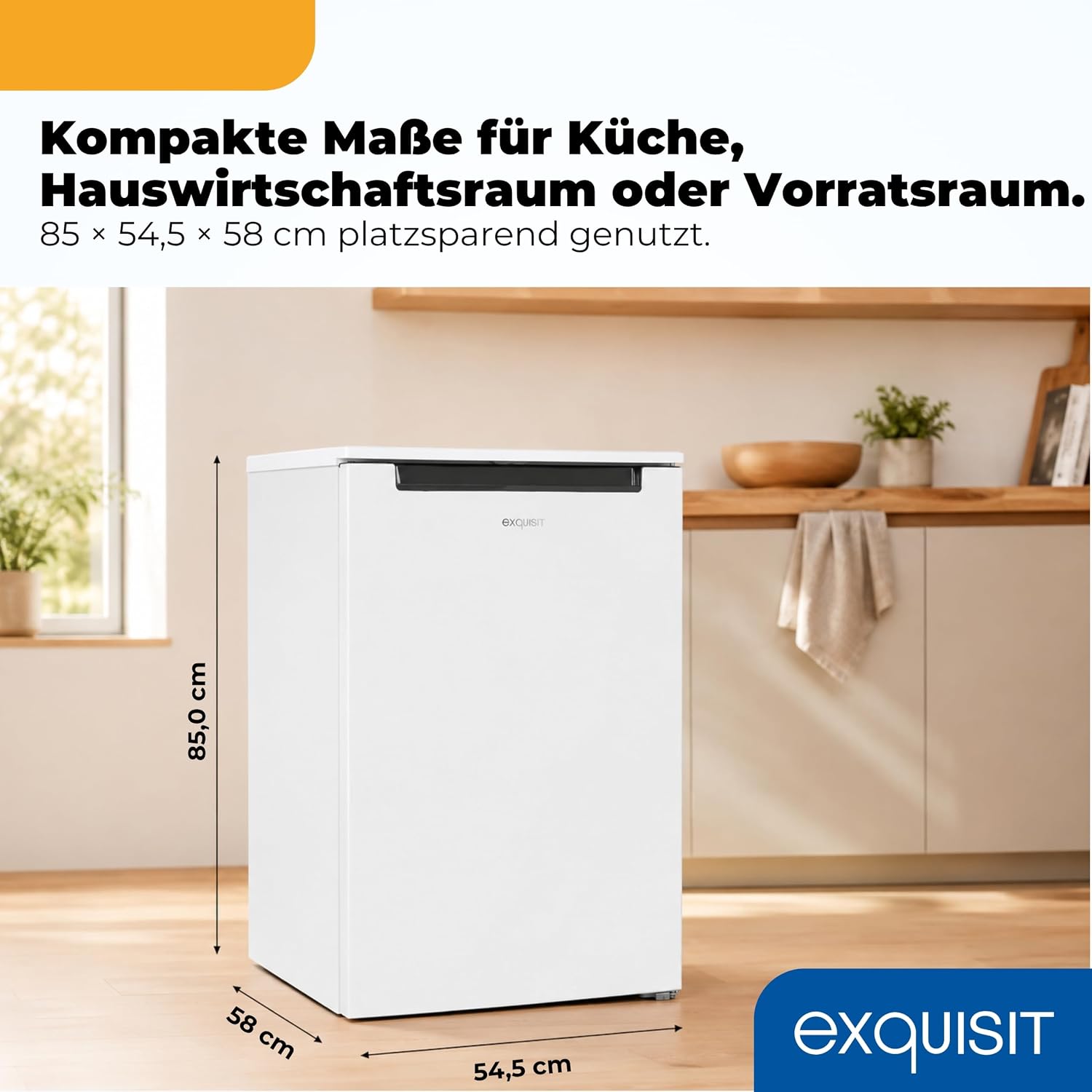 Detalle de Exquisit GS581-040Cweiss Gefrierschrank – 87 L Nutzinhalt, 85,5 cm Höhe