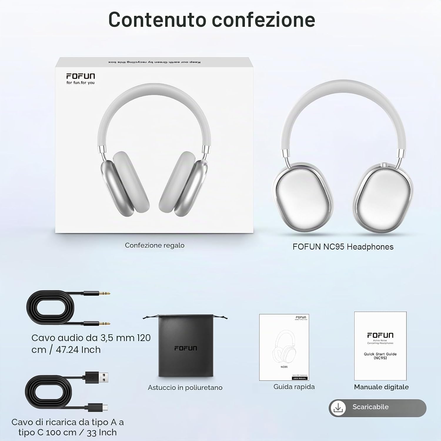 Thumbnail 6 de FOFUN NC95 cuffie wireless Bluetooth 6.0
