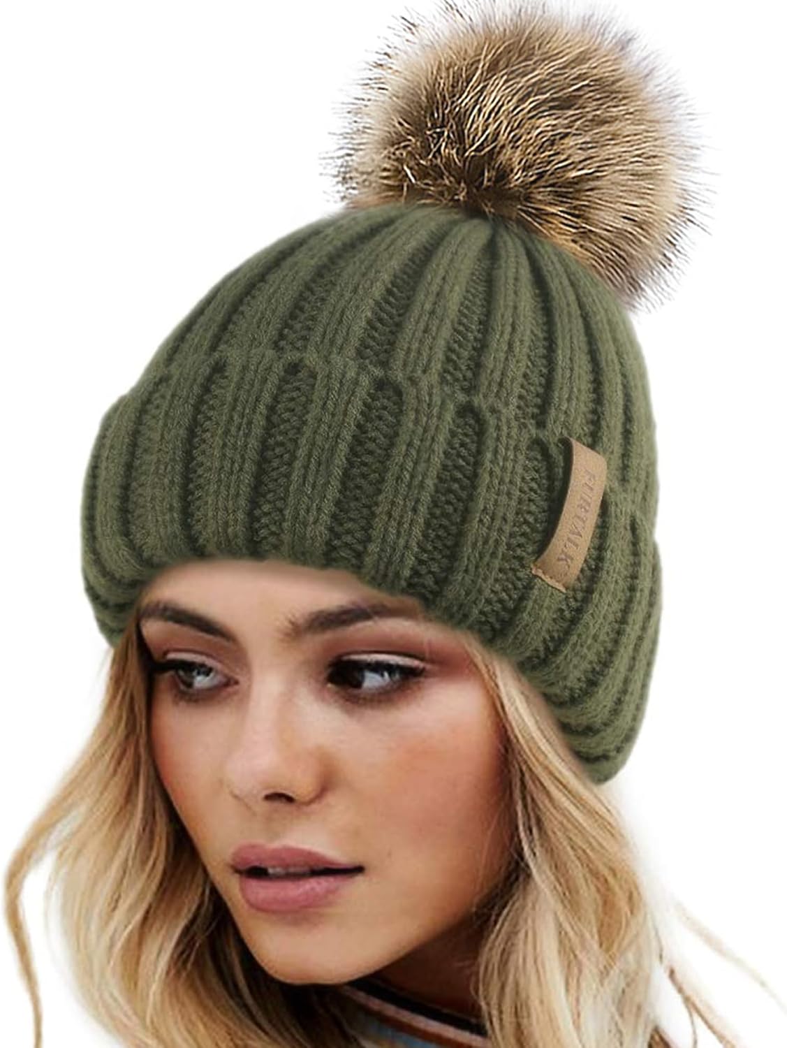 Detalle 2 de FURTALK Women's Knit Beanie, Acrylic