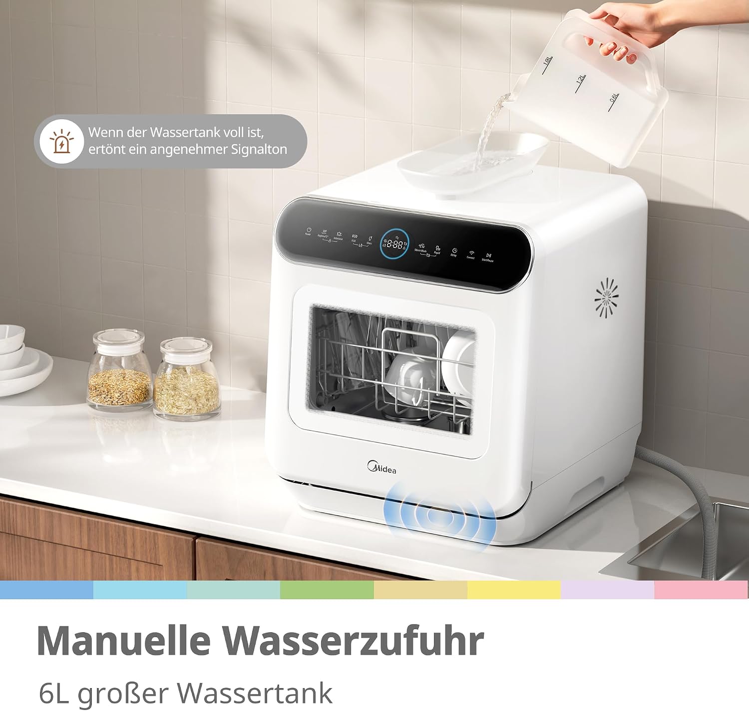 Detalle de COMFEE' Table Top Dishwasher No Plumbing with 6L Water Tank