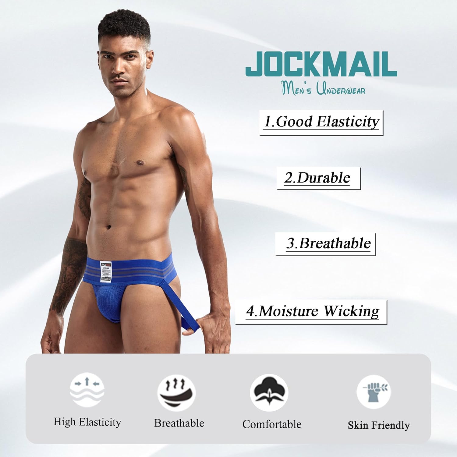 Thumbnail 2 de JOCKMAIL Men’s wide belt jockstrap for sport and everyday support