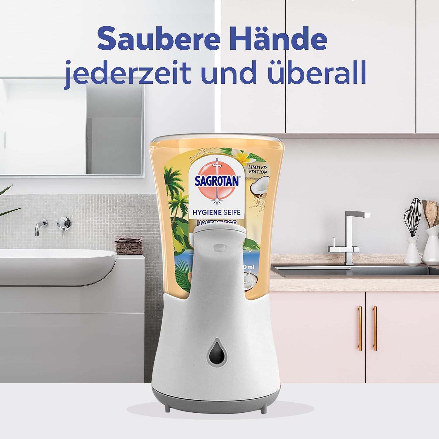 Detalle de Sagrotan No-Touch Nachfüller Hawaii Sunshine Limited Edition – 5x250 ml