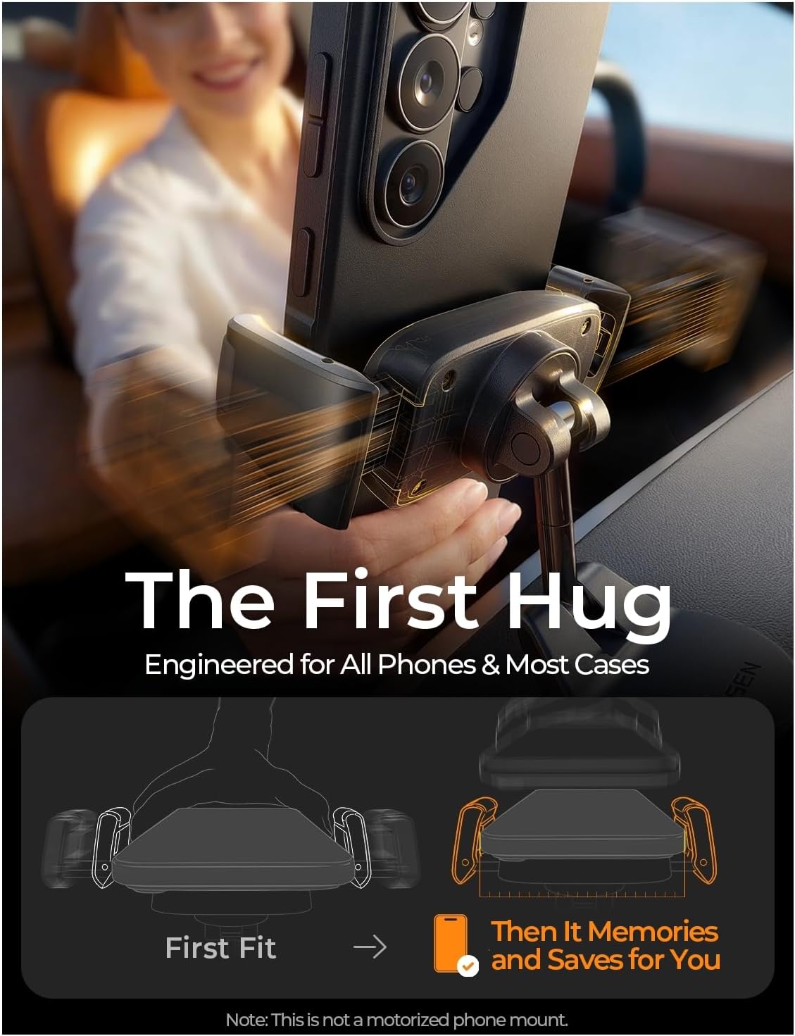 Detalle 1 de LISEN Suction Phone Mount (Auto-Adjusting, One-Touch Vacuum Holder) for Car Dash