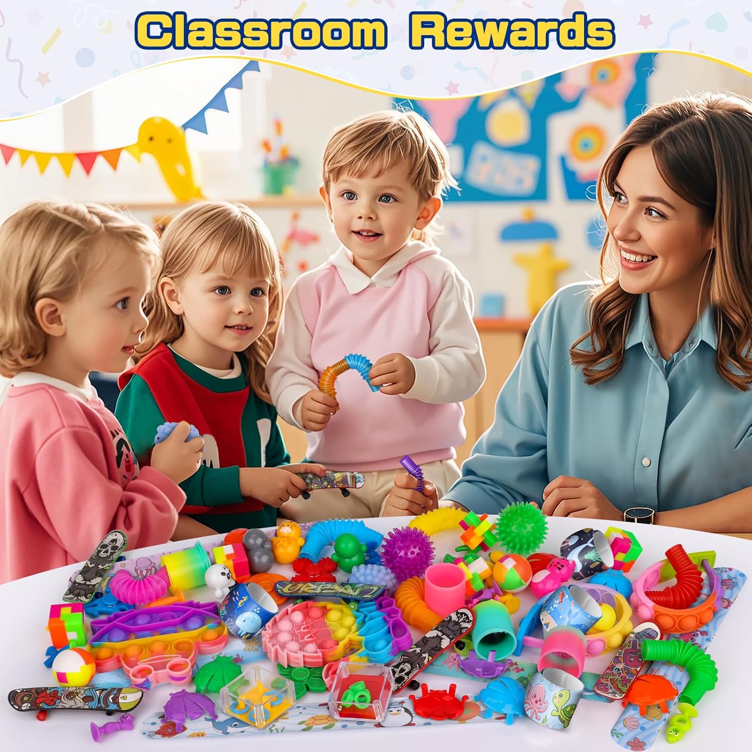 Thumbnail 2 de AmyBenton 76PCS Party Bag Fillers Set (Squishy Toys, Fidget Spinners & more) for Birthday Pass the Parcel, Classroom Prizes