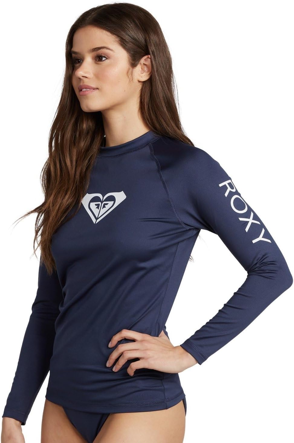 Detalle de Roxy Whole Hearted Rash Vest UPF 50 a maniche lunghe da donna – Mood Indigo, XL