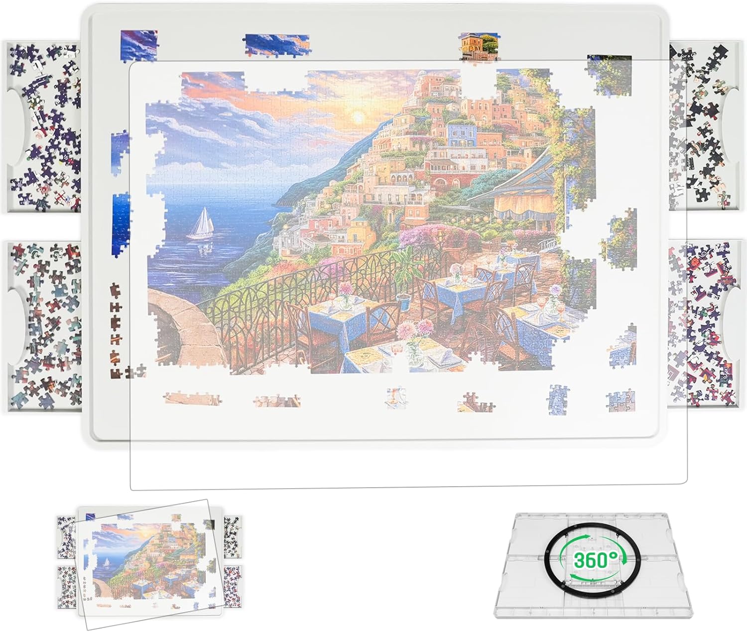BuilderButler 1500-Piece Rotating Puzzle Board