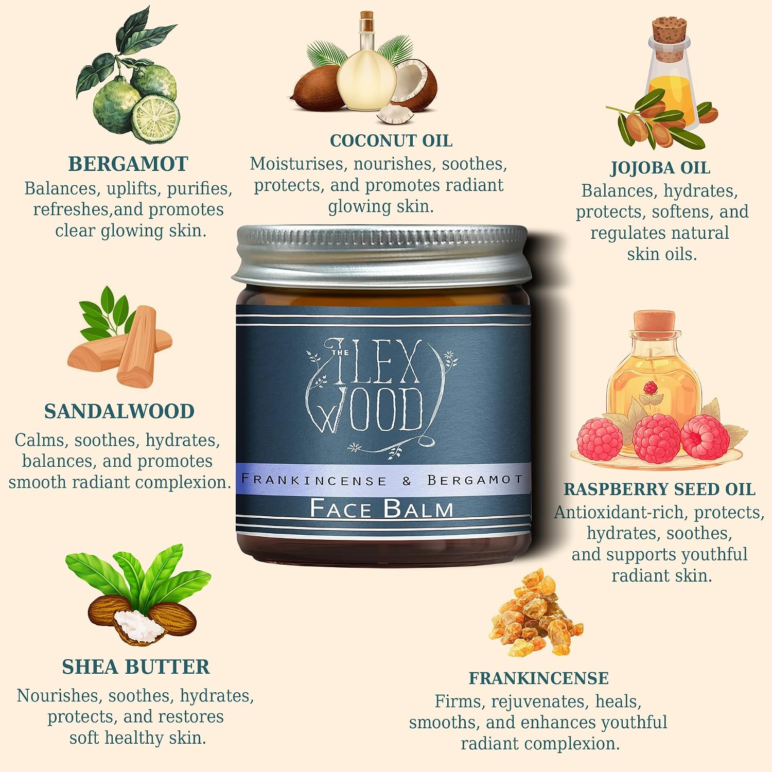 Thumbnail 1 de The Ilex Wood Frankincense and Bergamot Face Balm 60ml