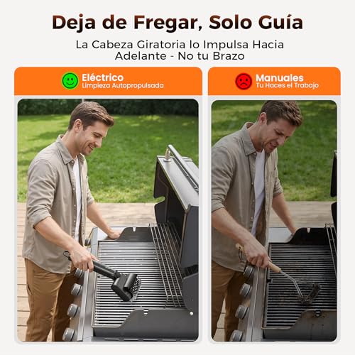 Thumbnail 6 de Leebein Cepillo Eléctrico para Barbacoa (2026) — 3 Velocidades, 3 Cabezas Intercambiables y Autonomía de 150 Min