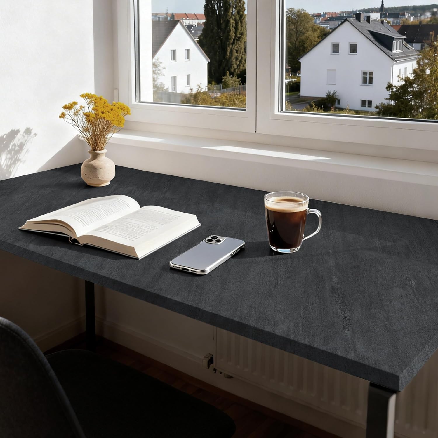 Thumbnail 6 de Hode Klebefolie Möbel Grau (Betonoptik) 90 x 500 cm – selbstklebende Möbelfolie in Dunkelgrau